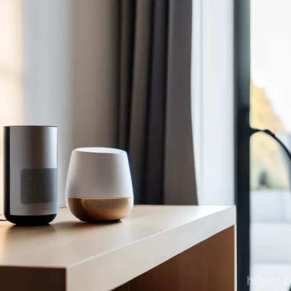 스마트홈을 위한 IoT 기기 비교 - **Smart Home Morning Serenity**: A beautifully lit, modern bedroom in a smart home during a peaceful...