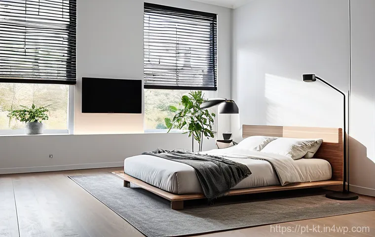 스마트홈을 위한 IoT 기기 비교 - **Family Security and Peace of Mind**: A bright, contemporary living room where a family (a couple a...