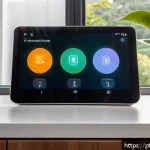 Home 18 기술 통합으로 인한 주거 공간의 변화 - A modern Brazilian home interior showcasing advanced smart home automation: a cozy living room with ...